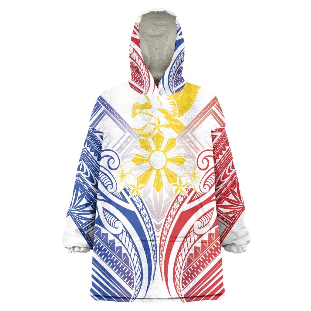 Philippines Tribal Sun Personalized Wearable Blanket Hoodie Hunting Eagle
