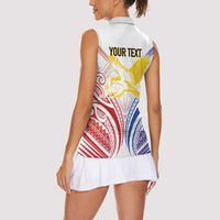 Philippines Tribal Sun Personalized Women Sleeveless Polo Shirt Hunting Eagle LT7 - Polynesian Pride