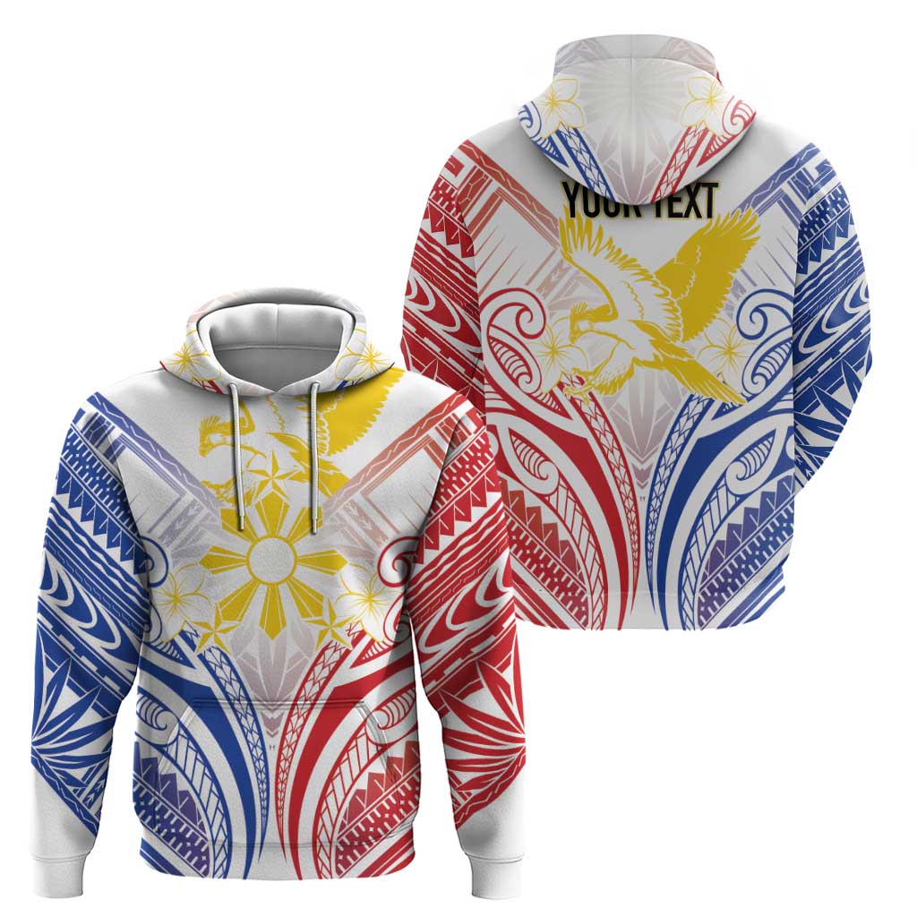 Philippines Tribal Sun Personalized Zip Hoodie Hunting Eagle LT7 - Polynesian Pride