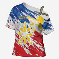 Personalized Filipino Sun and Stars Cross Shoulder Shirt Grunge Vibes