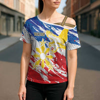 Personalized Filipino Sun and Stars Cross Shoulder Shirt Grunge Vibes