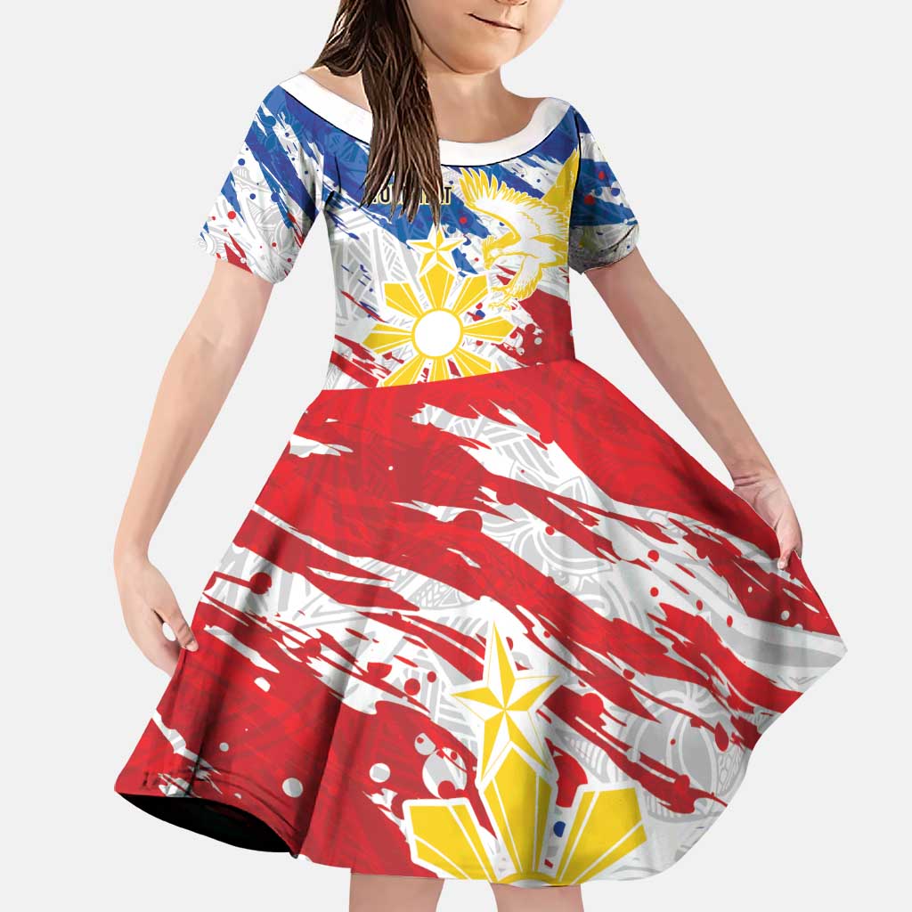 Personalized Filipino Sun and Stars Family Matching Off Shoulder Maxi Dress and Hawaiian Shirt Grunge Vibes