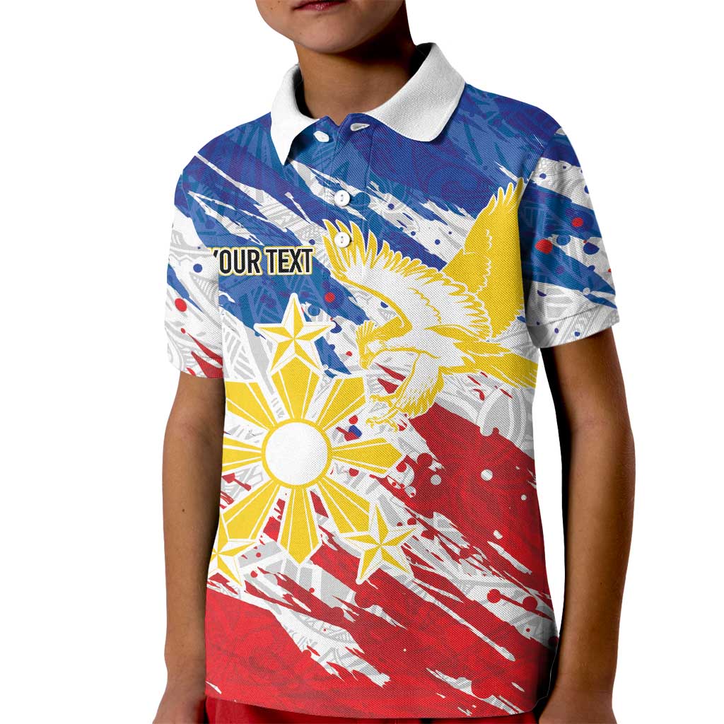 Personalized Filipino Sun and Stars Kid Polo Shirt Grunge Vibes