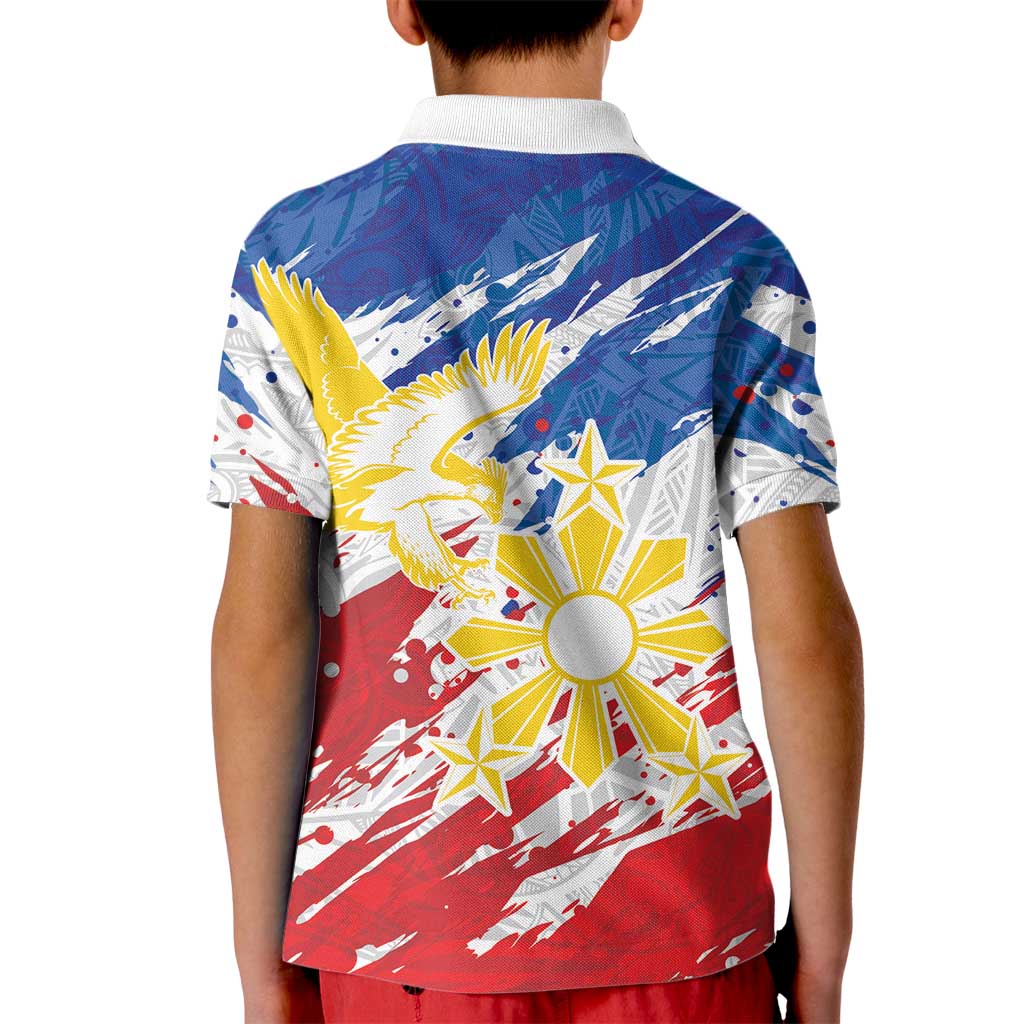 Personalized Filipino Sun and Stars Kid Polo Shirt Grunge Vibes