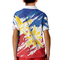 Personalized Filipino Sun and Stars Kid Polo Shirt Grunge Vibes