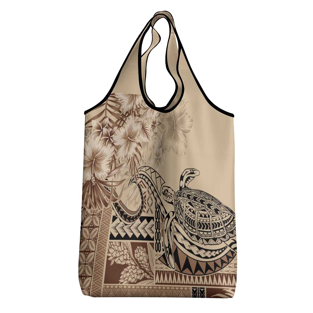 Vaiaso o le Gagana Samoa Grocery Bag Siapo Motif Beige