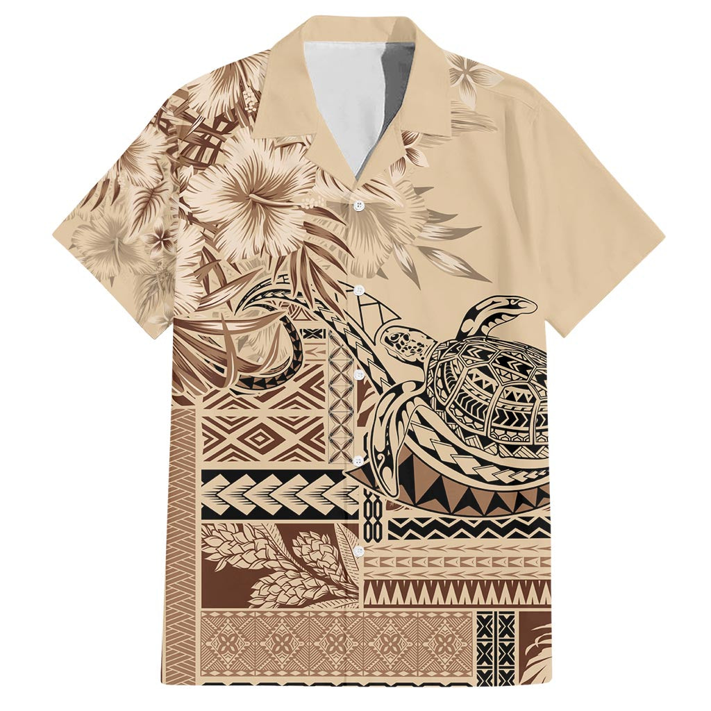 Vaiaso o le Gagana Samoa Hawaiian Shirt Siapo Motif Beige LT7 Beige - Polynesian Pride