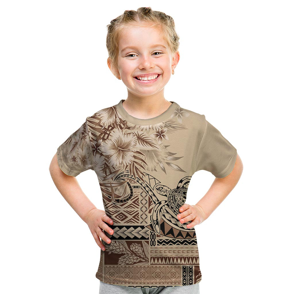 Vaiaso o le Gagana Samoa Kid T Shirt Siapo Motif Beige LT7 Beige - Polynesian Pride