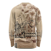 Vaiaso o le Gagana Samoa Long Sleeve Shirt Siapo Motif Beige