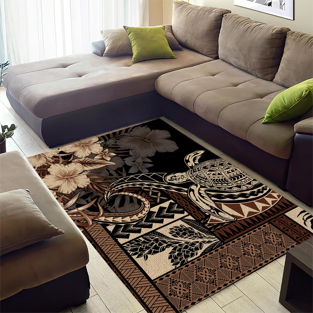 Vaiaso o le Gagana Samoa Area Rug Siapo Motif Black