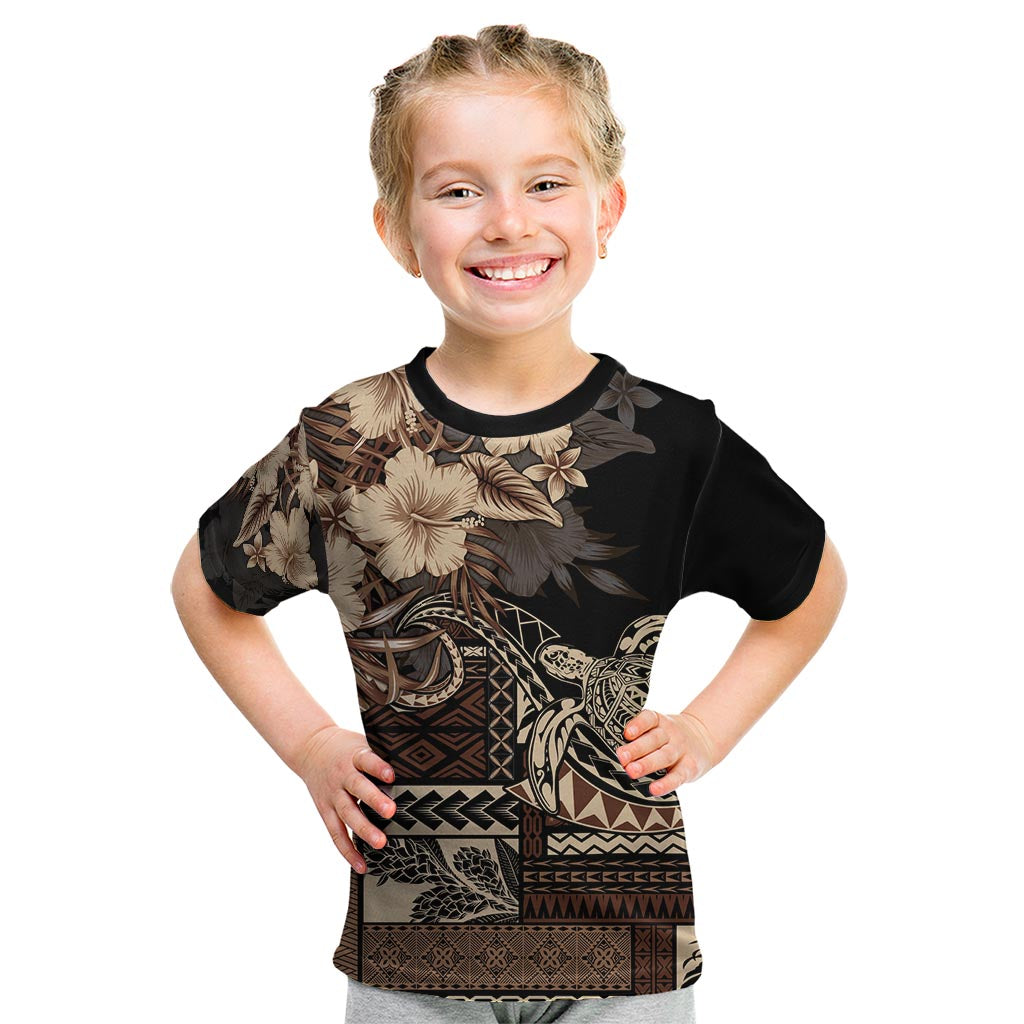 Vaiaso o le Gagana Samoa Kid T Shirt Siapo Motif Black LT7 Black - Polynesian Pride