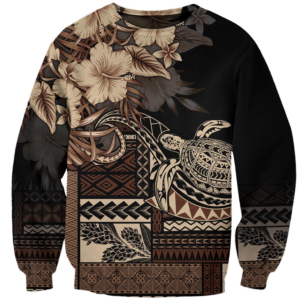 Vaiaso o le Gagana Samoa Sweatshirt Siapo Motif Black LT7 Unisex Black - Polynesian Pride