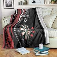 Personalized New Zealand Darts Blanket Kowhaiwhai Whero Koiri - Manaia