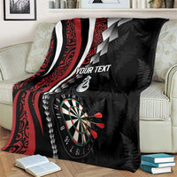 Personalized New Zealand Darts Blanket Kowhaiwhai Whero Koiri - Manaia