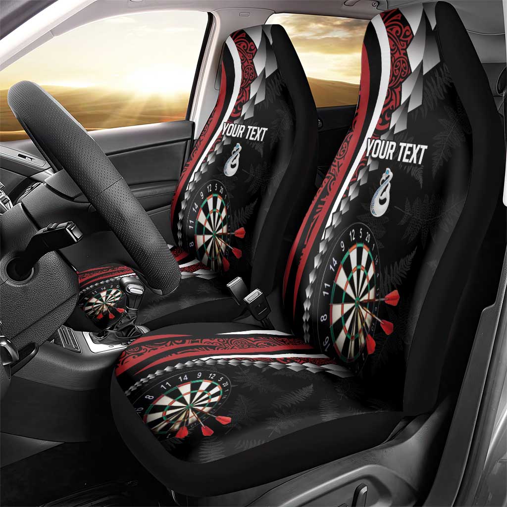 Personalized New Zealand Darts Car Seat Cover Kowhaiwhai Whero Koiri - Manaia