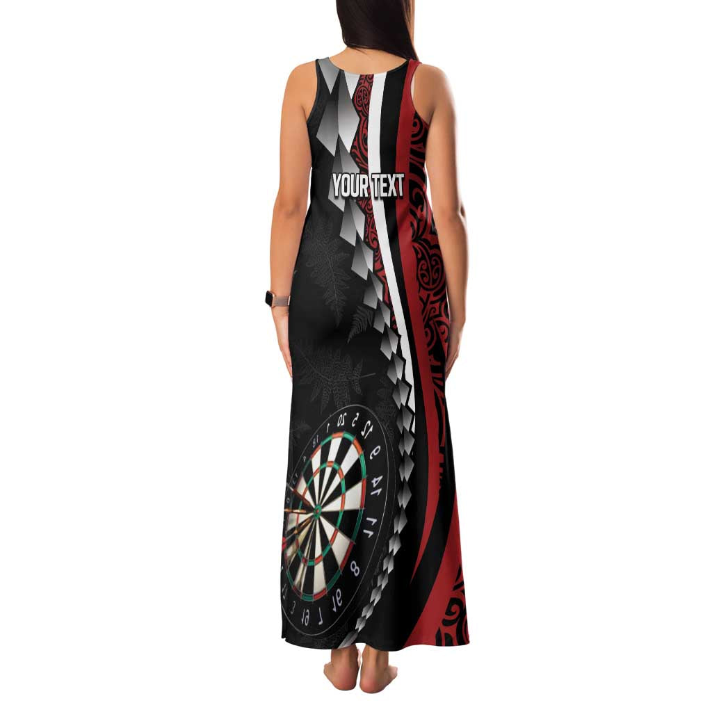 Personalized New Zealand Darts Family Matching Tank Maxi Dress and Hawaiian Shirt Kowhaiwhai Whero Koiri - Manaia
