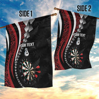 Personalized New Zealand Darts Garden Flag Kowhaiwhai Whero Koiri - Manaia