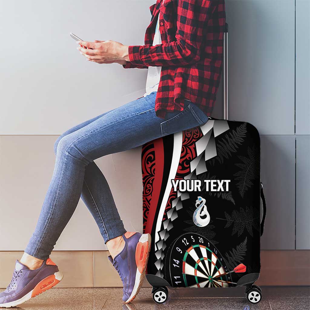 Personalized New Zealand Darts Luggage Cover Kowhaiwhai Whero Koiri - Manaia