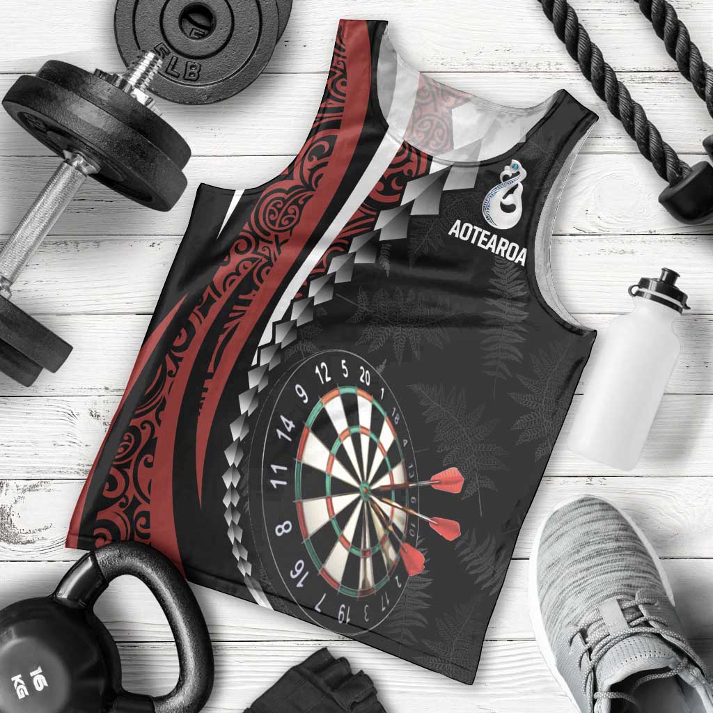 Personalized New Zealand Darts Men Tank Top Kowhaiwhai Whero Koiri - Manaia
