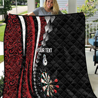 Personalized New Zealand Darts Quilt Kowhaiwhai Whero Koiri - Manaia