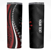 Personalized New Zealand Darts Skinny Tumbler Kowhaiwhai Whero Koiri - Manaia