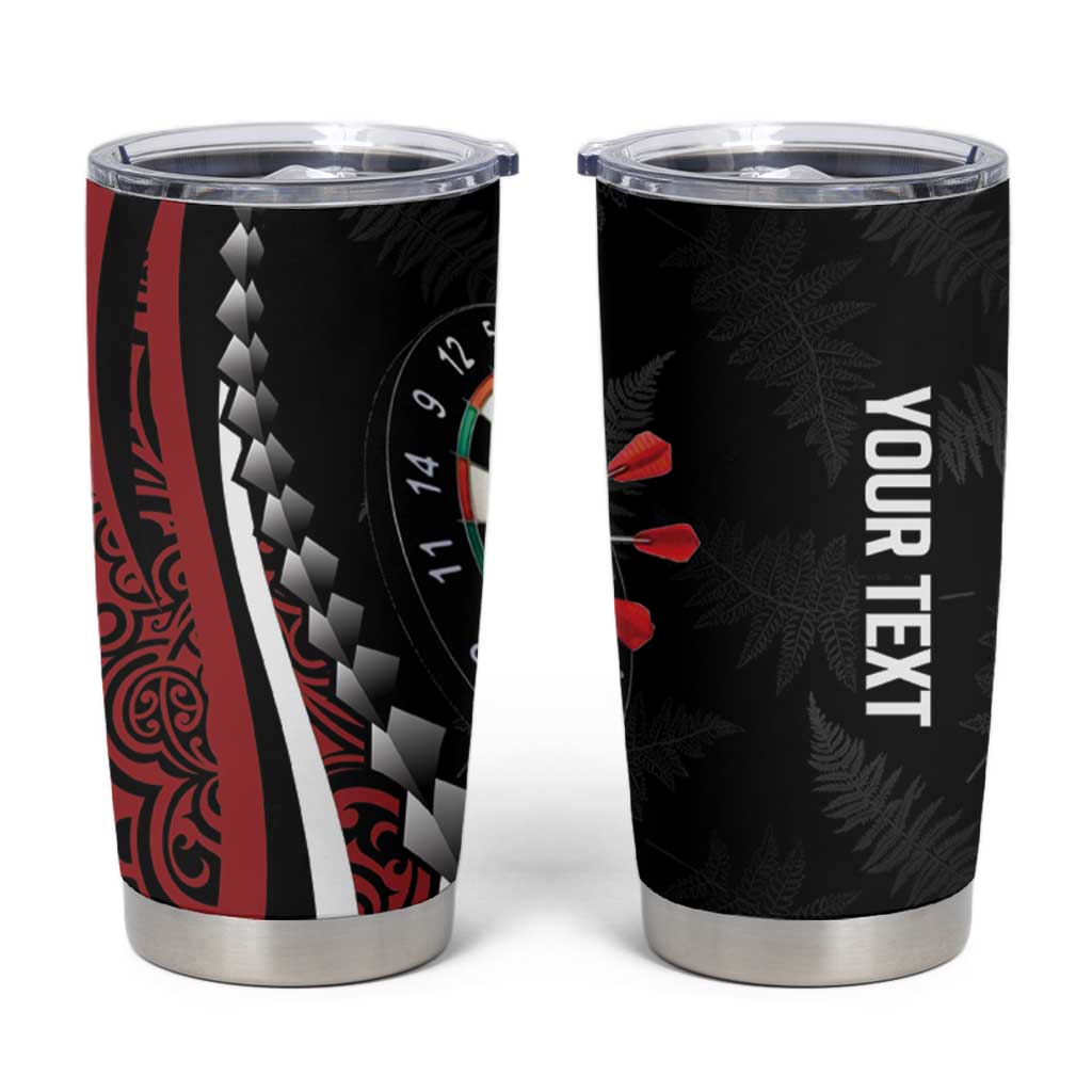 Personalized New Zealand Darts Tumbler Cup Kowhaiwhai Whero Koiri - Manaia