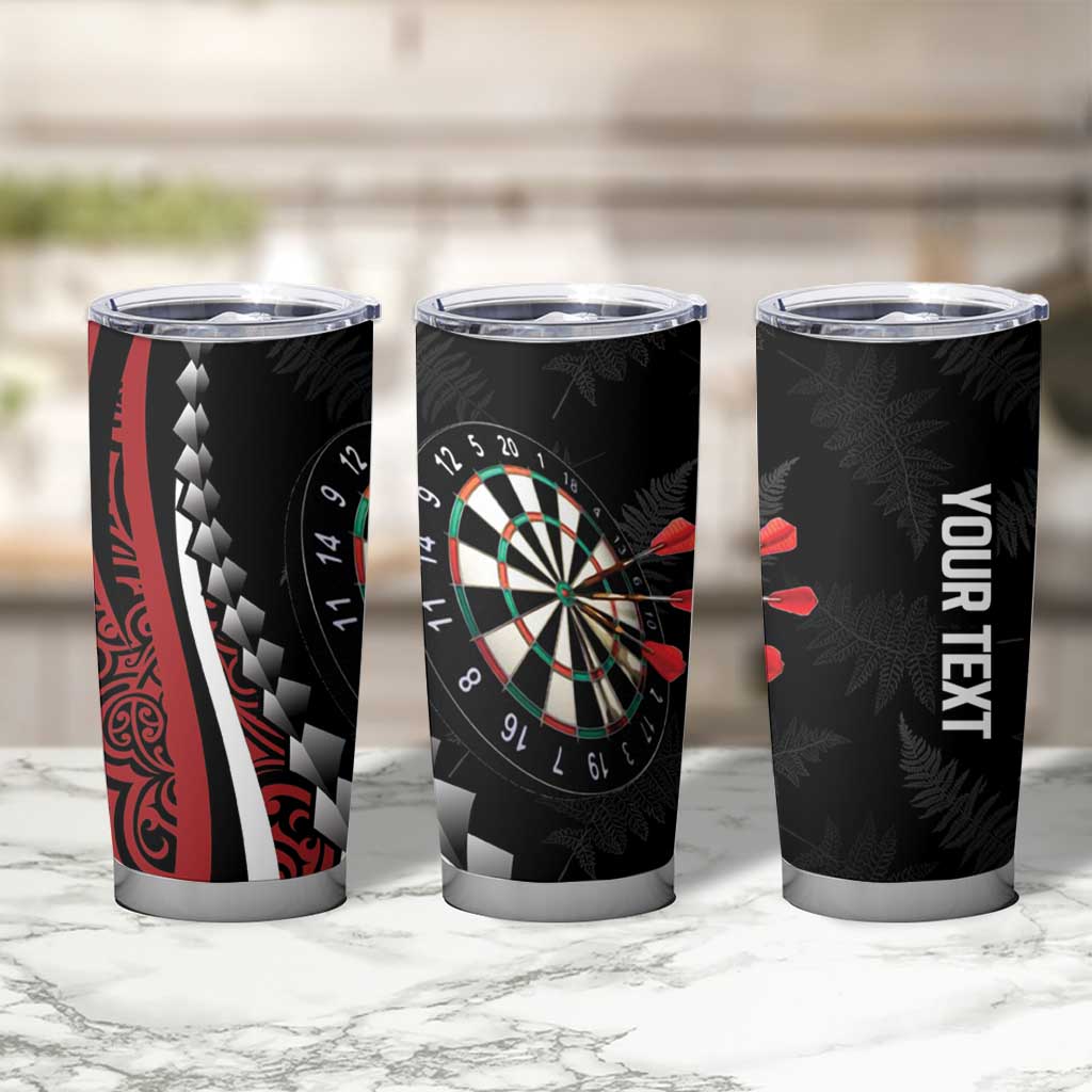 Personalized New Zealand Darts Tumbler Cup Kowhaiwhai Whero Koiri - Manaia