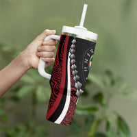 Personalized New Zealand Darts Tumbler With Handle Kowhaiwhai Whero Koiri - Manaia