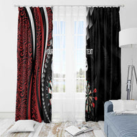 Personalized New Zealand Darts Window Curtain Kowhaiwhai Whero Koiri - Manaia