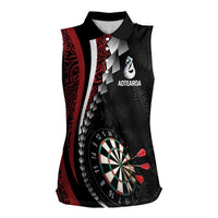 Personalized New Zealand Darts Women Sleeveless Polo Shirt Kowhaiwhai Whero Koiri - Manaia