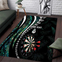Personalized New Zealand Darts Area Rug Paua Shell Koiri - Manaia