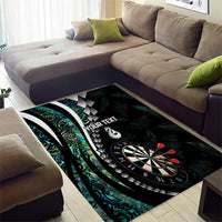 Personalized New Zealand Darts Area Rug Paua Shell Koiri - Manaia