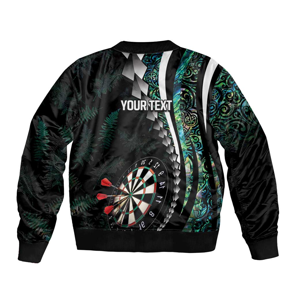 Personalized New Zealand Darts Bomber Jacket Paua Shell Koiri - Manaia