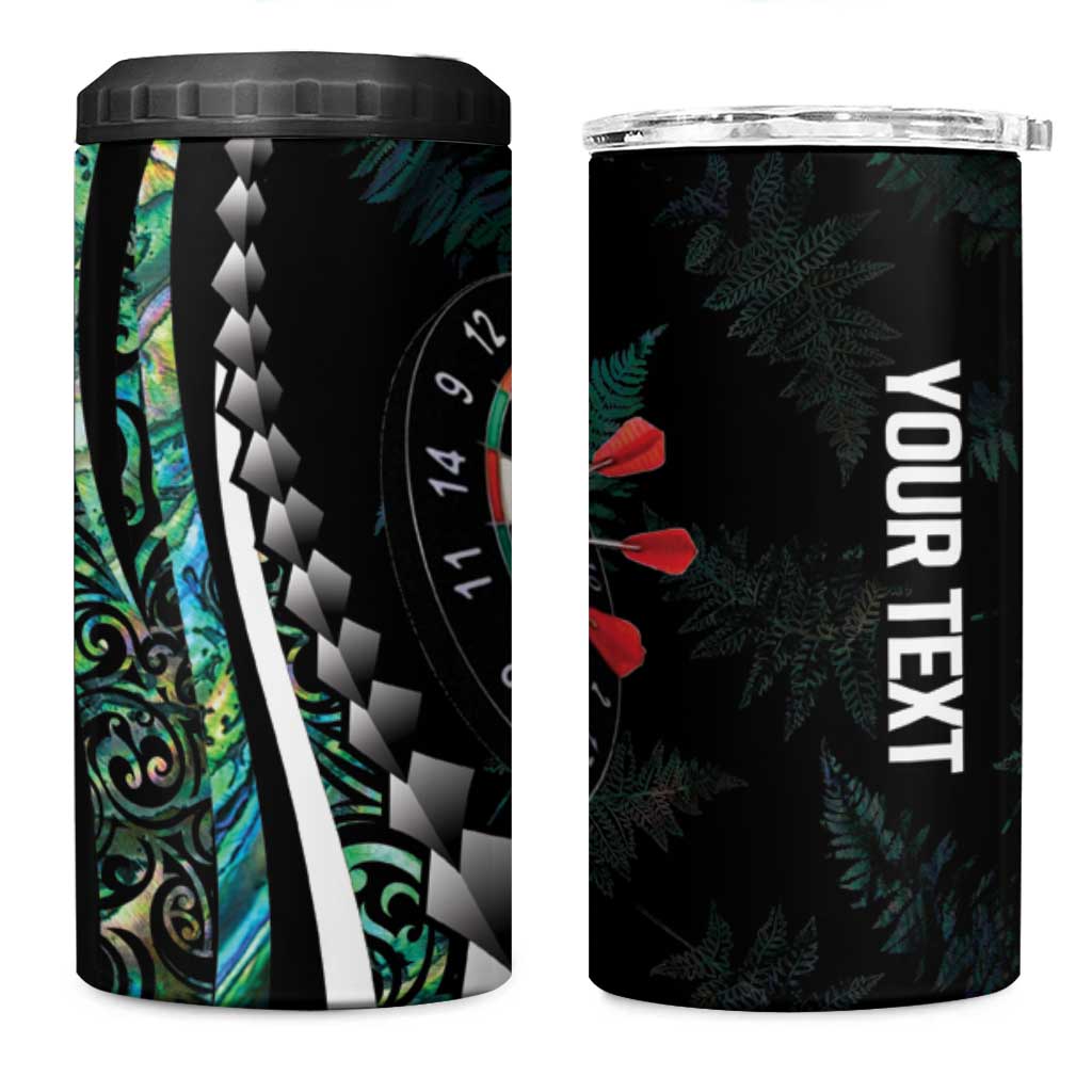Personalized New Zealand Darts 4 in 1 Can Cooler Tumbler Paua Shell Koiri - Manaia
