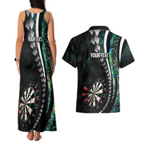 Personalized New Zealand Darts Couples Matching Tank Maxi Dress and Hawaiian Shirt Paua Shell Koiri - Manaia