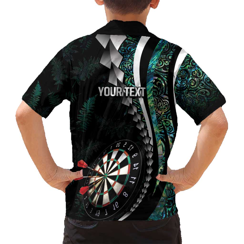 Personalized New Zealand Darts Family Matching Long Sleeve Bodycon Dress and Hawaiian Shirt Paua Shell Koiri - Manaia