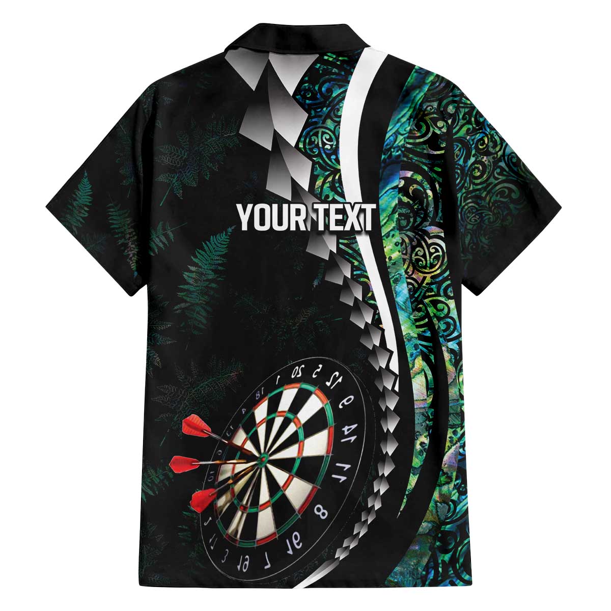 Personalized New Zealand Darts Family Matching Off The Shoulder Long Sleeve Dress and Hawaiian Shirt Paua Shell Koiri - Manaia