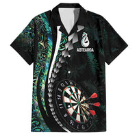 Personalized New Zealand Darts Family Matching Off Shoulder Short Dress and Hawaiian Shirt Paua Shell Koiri - Manaia