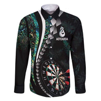 Personalized New Zealand Darts Family Matching Off Shoulder Short Dress and Hawaiian Shirt Paua Shell Koiri - Manaia
