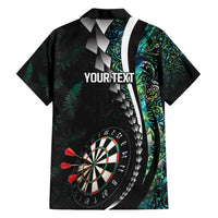 Personalized New Zealand Darts Family Matching Puletasi and Hawaiian Shirt Paua Shell Koiri - Manaia