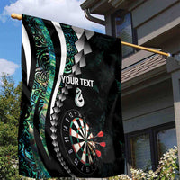 Personalized New Zealand Darts Garden Flag Paua Shell Koiri - Manaia