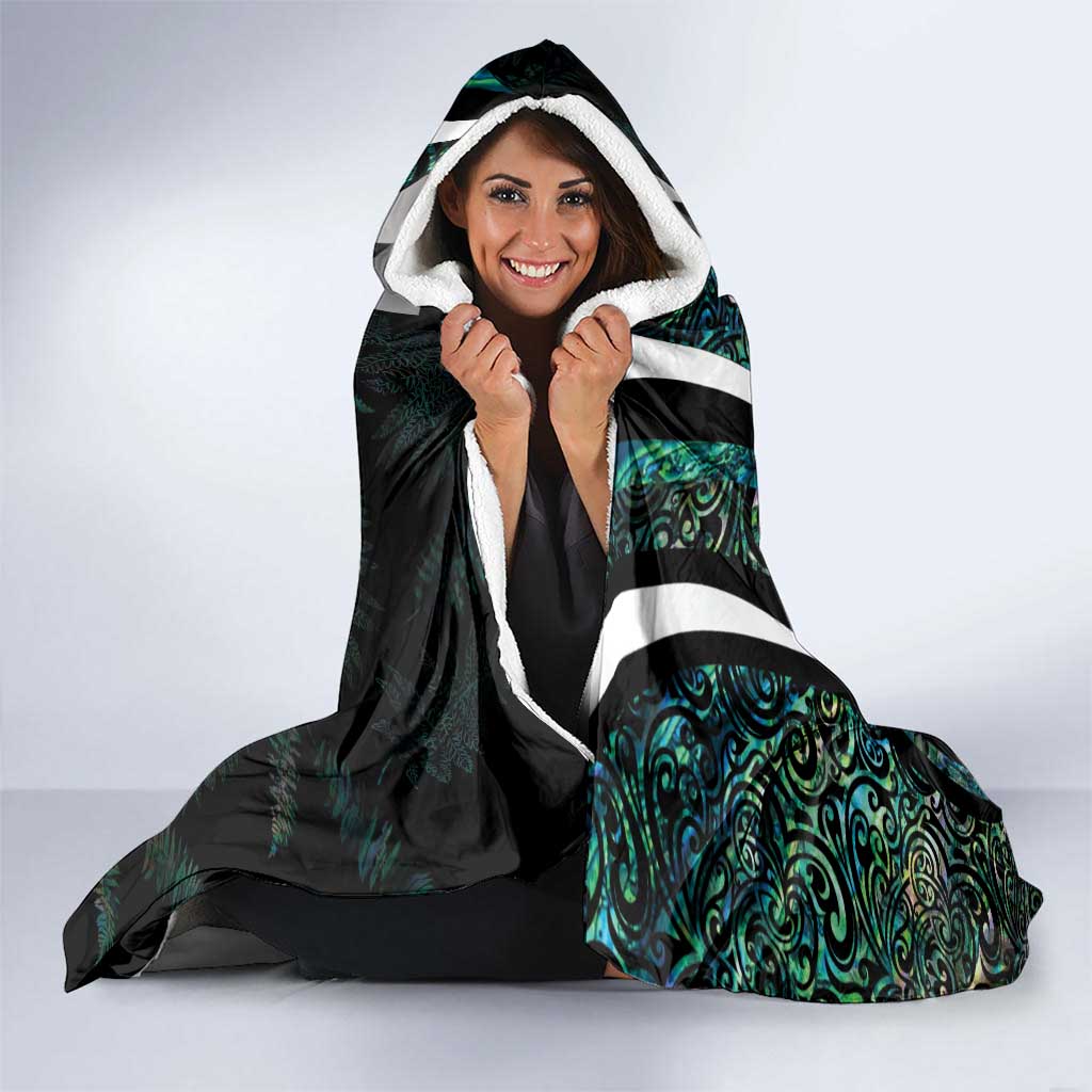 Personalized New Zealand Darts Hooded Blanket Paua Shell Koiri - Manaia