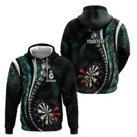 Personalized New Zealand Darts Hoodie Paua Shell Koiri - Manaia