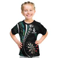 Personalized New Zealand Darts Kid T Shirt Paua Shell Koiri - Manaia