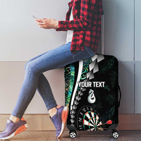 Personalized New Zealand Darts Luggage Cover Paua Shell Koiri - Manaia