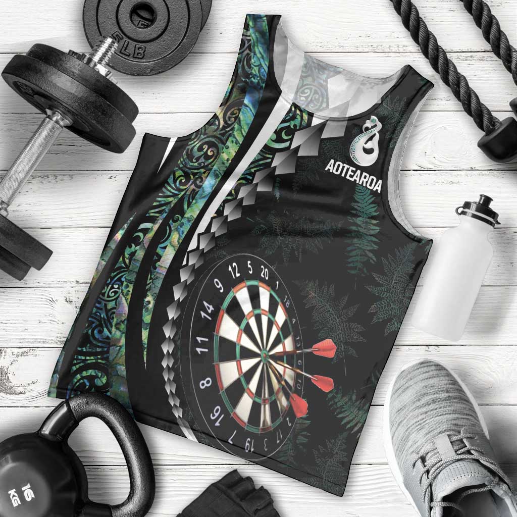 Personalized New Zealand Darts Men Tank Top Paua Shell Koiri - Manaia