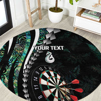 Personalized New Zealand Darts Round Carpet Paua Shell Koiri - Manaia