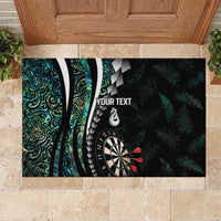 Personalized New Zealand Darts Rubber Doormat Paua Shell Koiri - Manaia