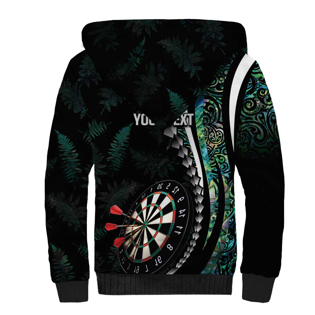 Personalized New Zealand Darts Sherpa Hoodie Paua Shell Koiri - Manaia
