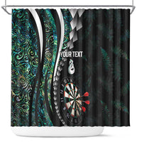 Personalized New Zealand Darts Shower Curtain Paua Shell Koiri - Manaia